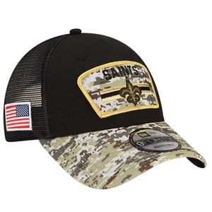 New Orleans Saints New Era 9FORTY Salute to Service Adjustable Trucker Hat OSFM - Picture 1 of 5