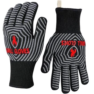QUWIN BBQ Gloves Oven Gloves 1472℉ Extreme Heat Resistant Grilling Gloves Sil... - Picture 1 of 7