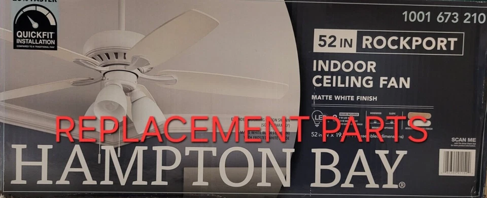 Hampton Bay Rockport Matte White 52" Ceiling Fan Replacement Parts 51752 - Image 1 of 1