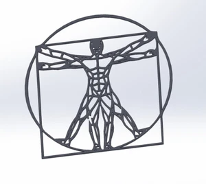 10 DXF file CNC Da Vinci Human Silhouette Industrial Vitruvian Man Icons Nr.5150 - Picture 1 of 24