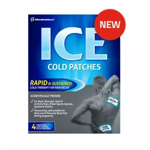 MENTHOLATUM ICE Cold X 4 PATCH Pain relief muscular aches sprains strain - Picture 1 of 1