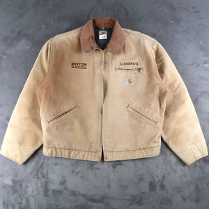 Vintage Carhartt Detroit Jacket L / XL Blanket Lined Canvas J97 Tan Khaki USA - Picture 1 of 17