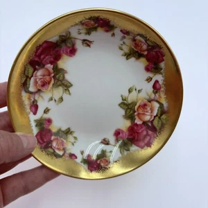 Royal Chelsea Golden Rose Floral Bone China England Small Trinket Dish 5.25” - Picture 1 of 9