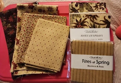 Moda Rites Of Spring Fabric Lot Brannock And Patek OOP, VHTF   - Image 1 of 4