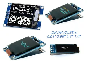 0.91" 0.96" 1.3" 1.5" OLED  I2C White Blue SSD1306 SH1106 SH1107 Display Arduino - Picture 1 of 16