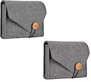2x ProCase Tragbare Filz Tech Tasche Organizer Tasche Case für Zubehör Grau - Bild 1 von 8