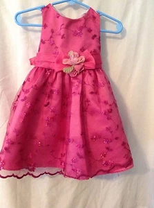Rare Editions toddler girls dress 100% polyester pink sleeveless built in slip - Picture 1 of 4