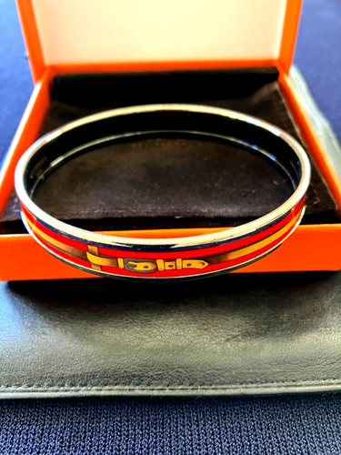 HERMÈS BRACCIALE BRACCIALE FIBBIA SMALTATO HERMES MOTIVO PROFILO SOTTILE