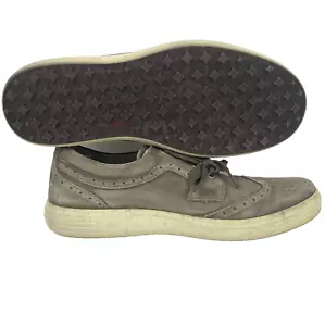 Ecco Hydromax E-DTS -Men 46(US 12.5) Extra Wide-Gray Leather Spikeless Golf Shoe - Picture 1 of 15