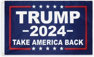 Donald Trump For President 2024 Take America Back Flag/Banner Blue 3x5 Foot - Picture 1 of 5