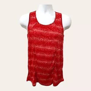 Weekend By Suzanne Betro Woman’s Red Sheer Floral Sleeveless Tank Sz S NWT - Picture 1 of 10
