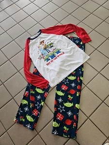 Adult Size Medium Christmas Toy Story 4 Pajamas "Joy To The World" Buzz Woody - Picture 1 of 10