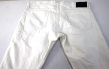 Fabric-Brand & Co. 36 x 34 Distressed Selvedge Slim White Denim Jeans #C786