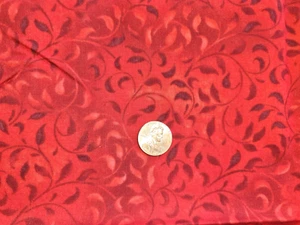 Vintage Baumwolle Quilten Stoff KOMPLEMENTÄR rot Druck Bella Lee SSI 2 Yards - Bild 1 von 6