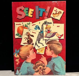 Vintage SEE IT 1952 Rand McNally Hardcover GIANT Tell-A-Tale Children's Book - Picture 1 of 6