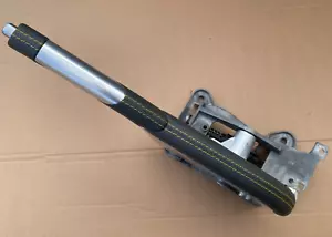 PORSCHE 997 Handbrake lever Leather Alu Stone grey with Speed Yellow EXCLUSIVE - Imagen 1 de 11