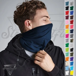 Face Mask Snood Neck Tube Warmer Scarf Beechfield Morf Bandana Balaclava Cover - Picture 1 of 135