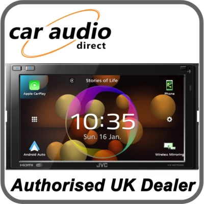 JVC KW-M875DBW 6.8" Double DIN Wireless Apple CarPlay Android Auto WiFi BT Calls - Image 1 of 4