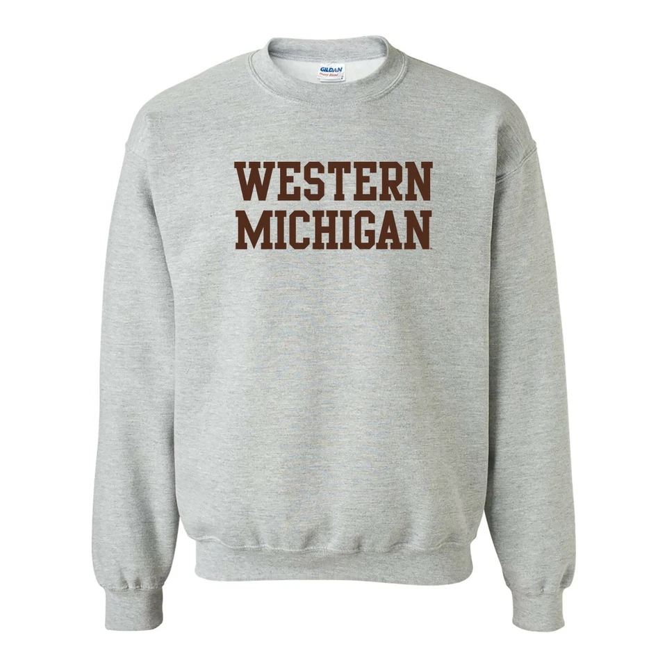 Western Michigan Broncos Basic Block Crewneck Sweatshirt - Sport Grey - Image 1 of 4