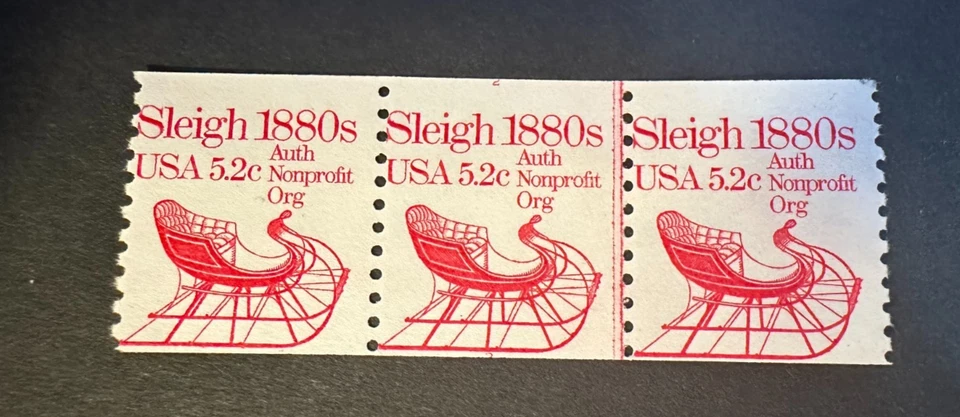 PNC3 Scott #1900 5.2c Sleigh 1880s Transportation Coil - Plate 2 - MNH - Image 1 of 1