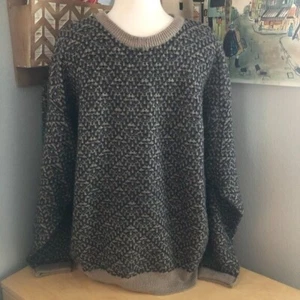 Vintage Jantzen Sportswear Woven Knit Sweater Mens size L Gray Tan Grandpa Core - Picture 1 of 4