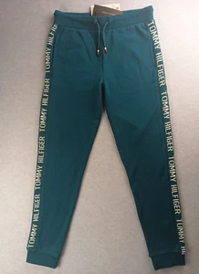 Tommy Hilfiger Girls Sweatpants Tape Logo Joggers Size 14 Aqua New with `Tags - Picture 1 of 9