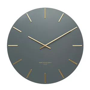 One-Six-Eight-London Luca Silent Sweep Charcoal Wall Clock 40cm **FREE DELIVERY* - Bild 1 von 5