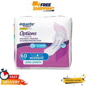 Equate Options Inkontinenzeinlagen für Frauen, lange Länge, 60 Ct - Bild 1 von 11