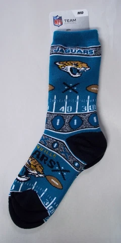Jacksonville Jaguars Socks Medium Size 5  to 10 Super Fan Cover
