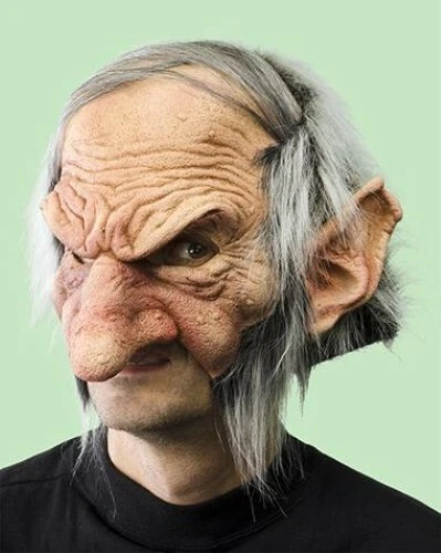 Máscara Zagone "Gobblin" 1/2 Máscara de Personaje de Fantasía de Látex con Espalda de Piel Sintética Gris Foto 1 de 1