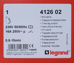 Legrand 4 126 02 Minuterie modulaire 230V 50Hz 16A 0,5-10mn. 412602 - Picture 1 of 11