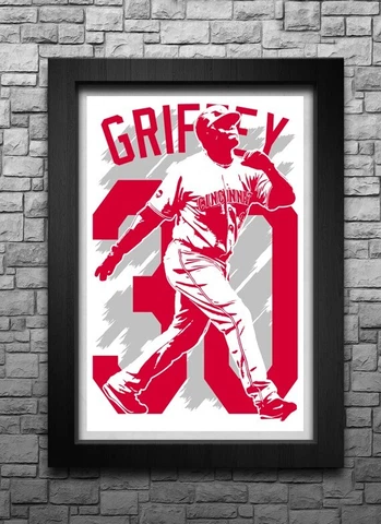 KEN GRIFFEY JR. art print/poster CINCINNATI REDS FREE S&H! JERSEY Cover
