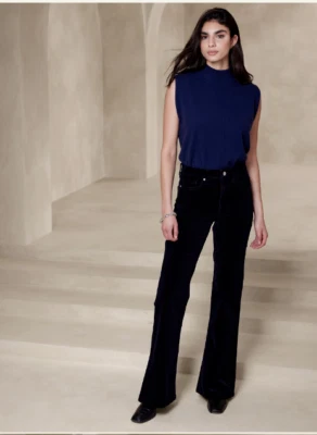 Banana Republic 27 The Relaxed Flare Corduroy Pant Navy #755046 - Image 1 of 4