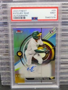 2023 Topps Finest Esteury Ruiz RC Rookie Auto #FA-ER Athletics PSA 9 MINT