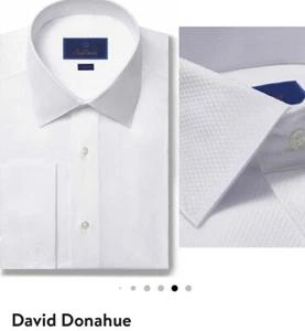David Donahue WEISSES SMOKINGHEMD PASSFORM FRANZÖSISCHES MANSCHETTEN 16,5 32/33 UVP $ 155 - Bild 1 von 23