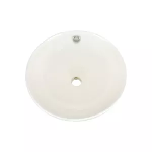 Rok Round Bowl Shaped Bathroom Vessel Sink, 16-1/2" Diameter, Ivory Porcelain - Picture 1 of 5