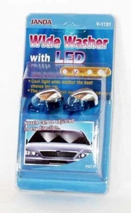 FRONT WIDE ANGLE WINDSCREEN WASHER CHROME WITH CHROME with BLUE LED - Picture 1 of 1
