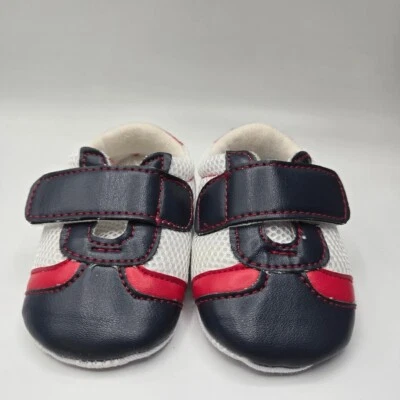 Little Me Size 2 red white & blue soft tennis shoes 6-9 months New w/out Box - Image 1 of 4