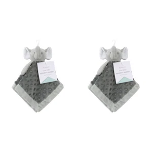 4x The Peanutshell Grey Elephant Security Blanket Baby Nursery Decor 31x31cm - Picture 1 of 3