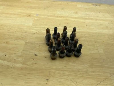1986-1988 BMW 325 E30 FRONT REAR WHEEL RIM LUG NUT BOLT BLACK SET OF 16 OEM - Image 1 of 4