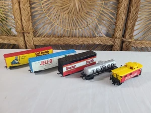 Vintage Tyco Train Güterwagen Spur HO x5 - Jello Baby Ruth Texaco - Bild 1 von 15