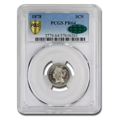 1878 Three Cent Nickel PR-64 PCGS CAC - Image 1 of 3