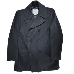 DSCP Zweireiher Peacoat Herren Schwarz 42L Quarterdeck Collection Wolle US Navy - Bild 1 von 4