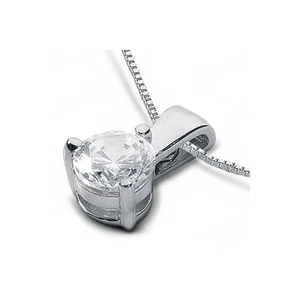 2 1/4ct E SI1 Round Earth Mined Certified Diamond 18k  Classic Solitaire Pendant - Picture 1 of 2