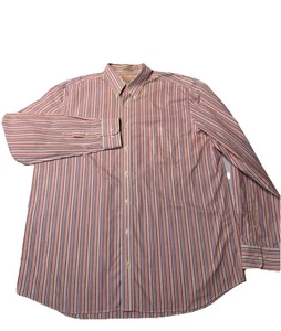 Vintage Eddie Bauer 90s Button Down Shirt Men’s Size XL Striped Y2K Wrinkle Free - Picture 1 of 11