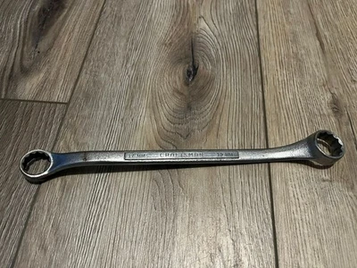 Herramientas artesanales vintage = V = 17 mm x 19 mm llave de extremo de caja métrica Foto 1 de 4