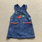 Vtg VeggieTales Kids Denim Girls Jumper Overalls Size 2 T Bob And Larry Y2K
