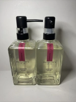 2x PECKSNIFF'S Gotas de lluvia y rosas vidrio fragancia fina lavado a mano 400 ml 13,5 fl oz Foto 1 de 4