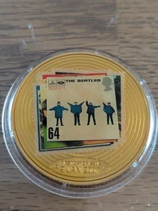 SPIRIT OF THE 1960's The Beatles 50mm GOLD PLATED PROOF MEDAL Coin - Picture 1 of 2