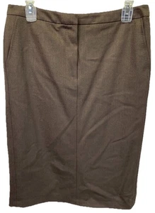 Max Mara Womens Size 6 Wool Knee Length Dark Brown Pencil Skirt EUC - Picture 1 of 8